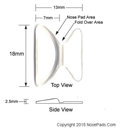Stick-On Clear Nose Pad D Shape