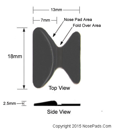 Stick-On Black Nose Pad D Shape