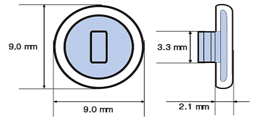 Nose pads and nose pieces of mushroom or round shape with snap-in or push-on pad mounting for spectacle frames