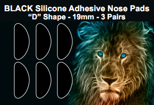 Large half moon black press on silicone nose pads