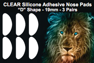 Large silicone clear half moon stick on nose pads