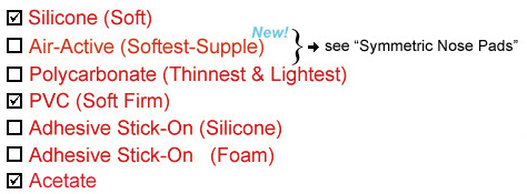 Unifit Softwing Bridge Nose Pad Materials