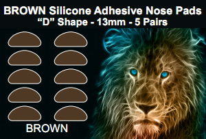 Silicone half moon self stick brown nose pads