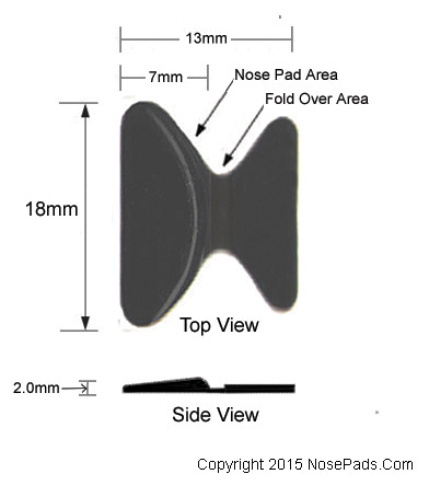 Adhesive Black Nose Pad D Shape