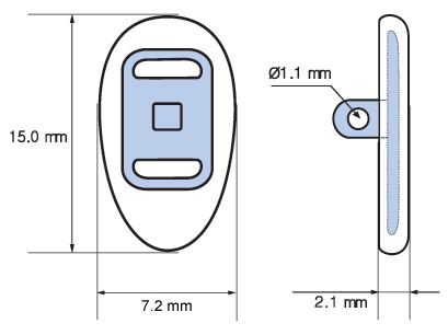Symmetric nose pads for plastic glasses frames